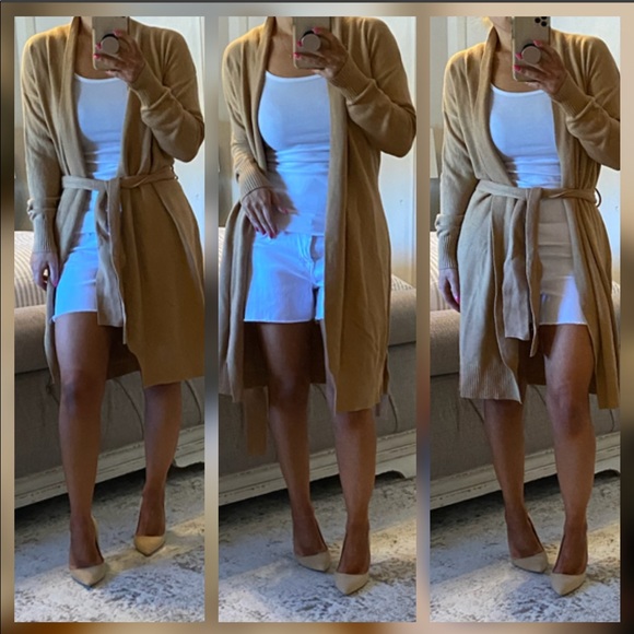 Last🤍Soft Wrap cardi sweater in Caramel - Picture 7 of 14